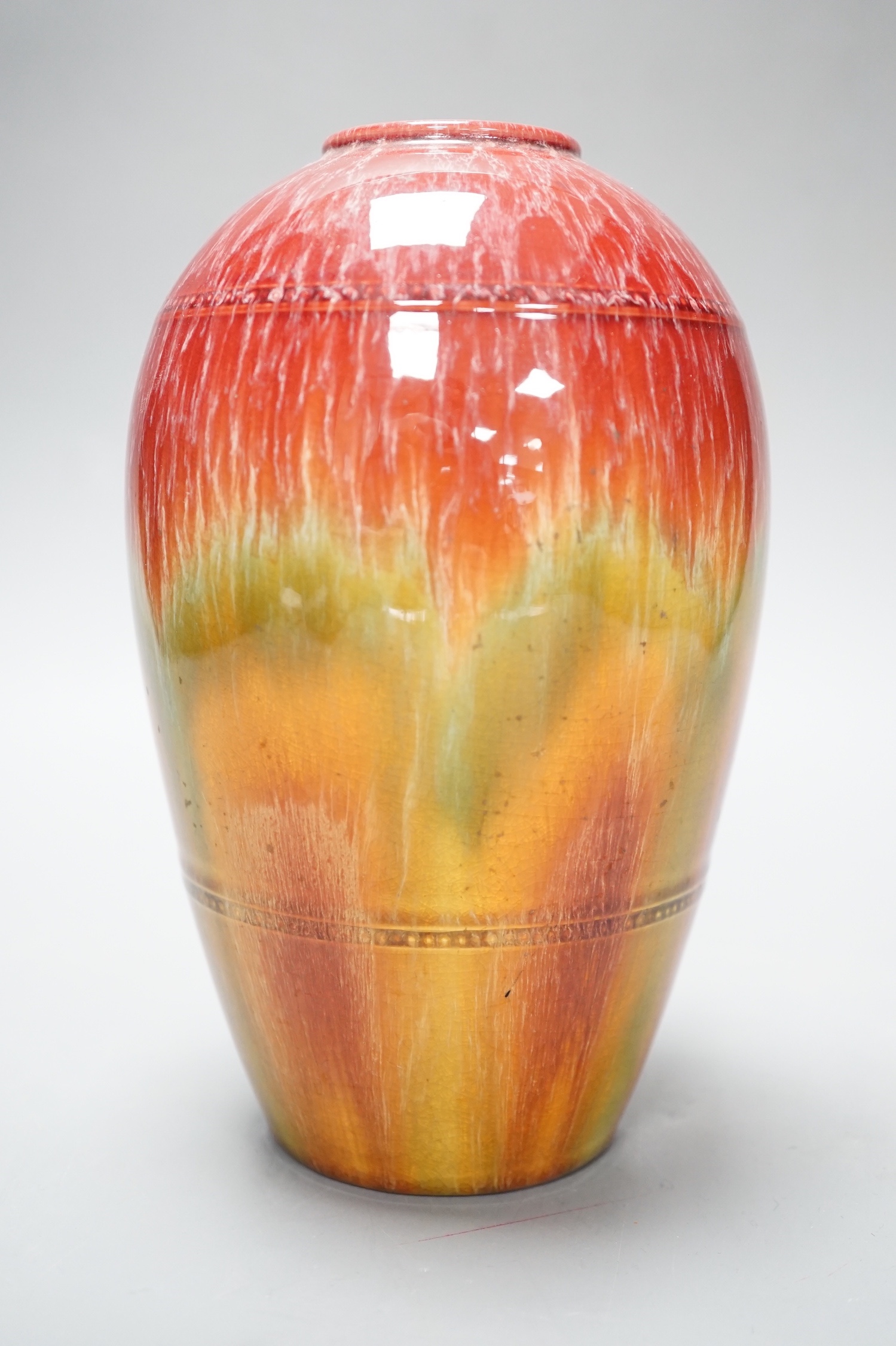 A Bretby flambe vase, impressed no 2217, 18.5cm